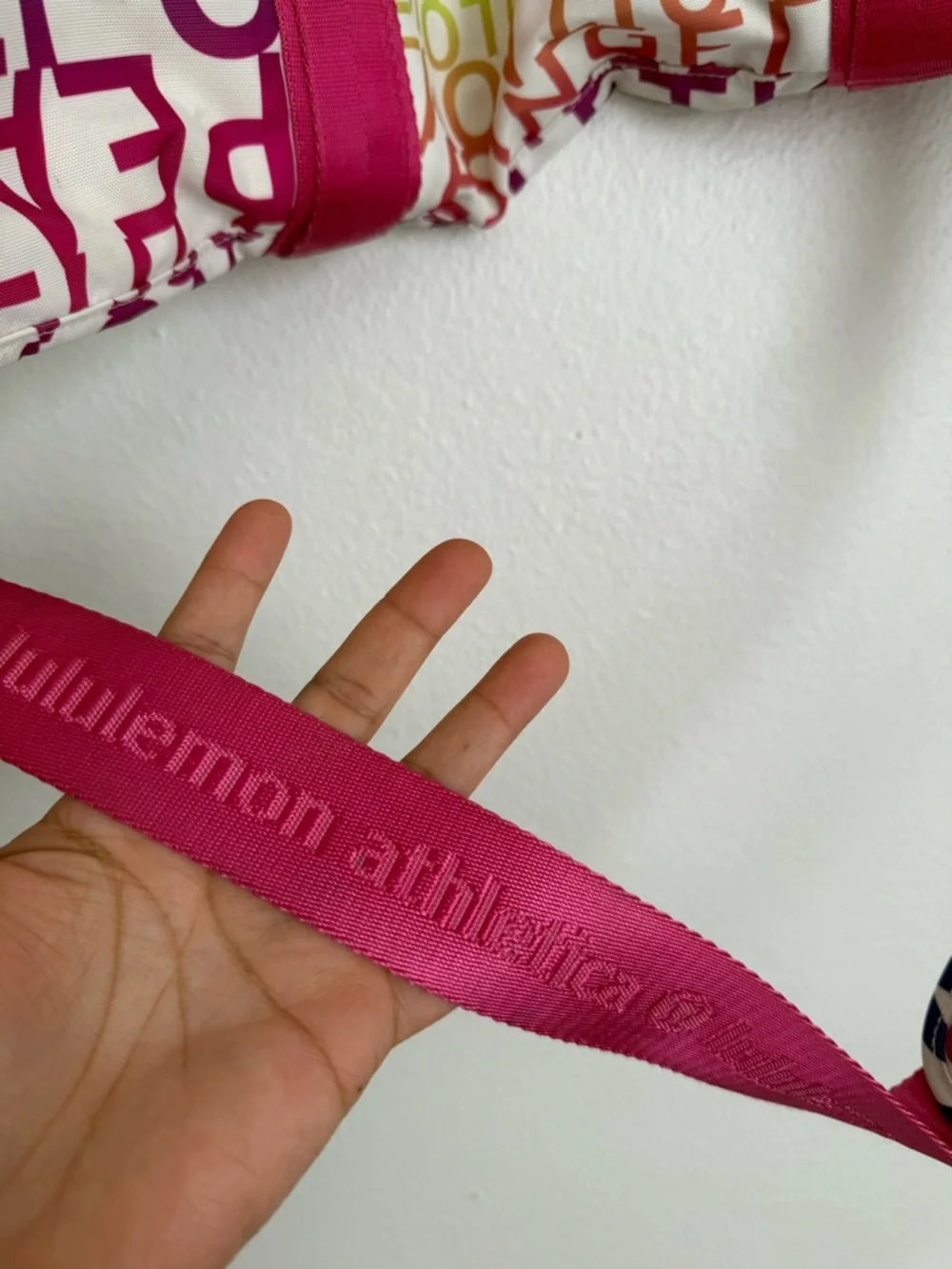 lululemon athletica Pink Multi Letter-Print Travel Duffel Bag - Picture 6 of 13